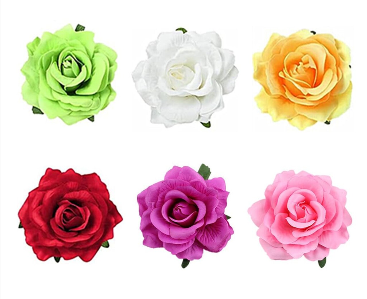 Flower Hair Clip Fabric Artificial Rose Flower Hairpin Barrette Brooch Headdress Bobby Pins Headwear Hair Accessories for wedding Party supplies(Rose Style;4.3 inches;6pcs)